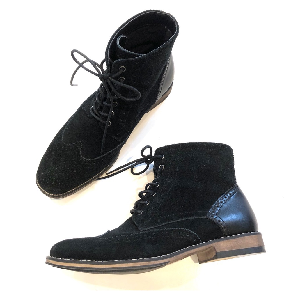 J75 by Jump Suede Lace Up wingtip boots